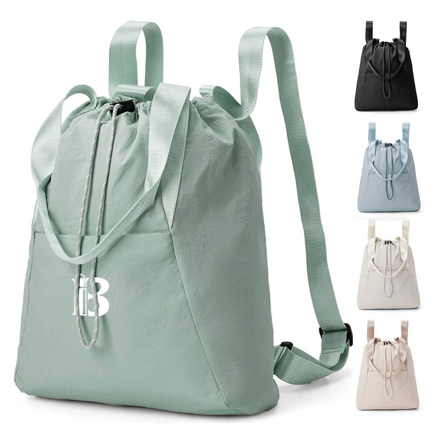 Lightweight Gym Versatile Nylon Drawstring Backpack 1