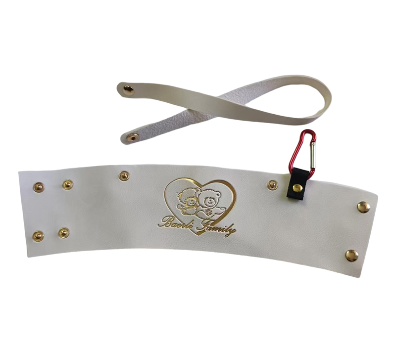 PU Leather Beverage Holder with Carabiner and Button 6