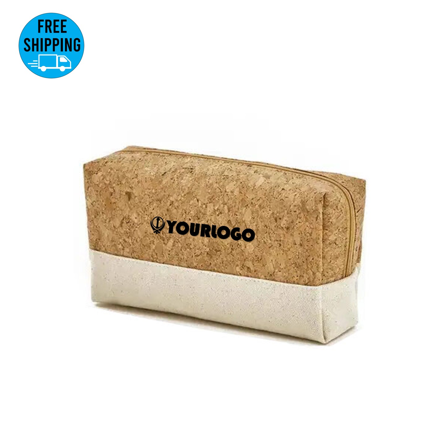 Mixed Canvas Cork Outdoor Portable Travel Wash Cosmetic Bag Toiletries Organizer 2