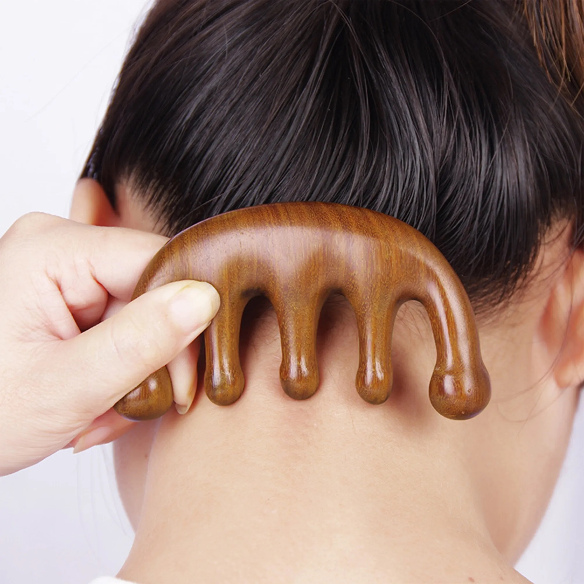 Sheesham Wood Five Prong Scalp Massage Comb 3