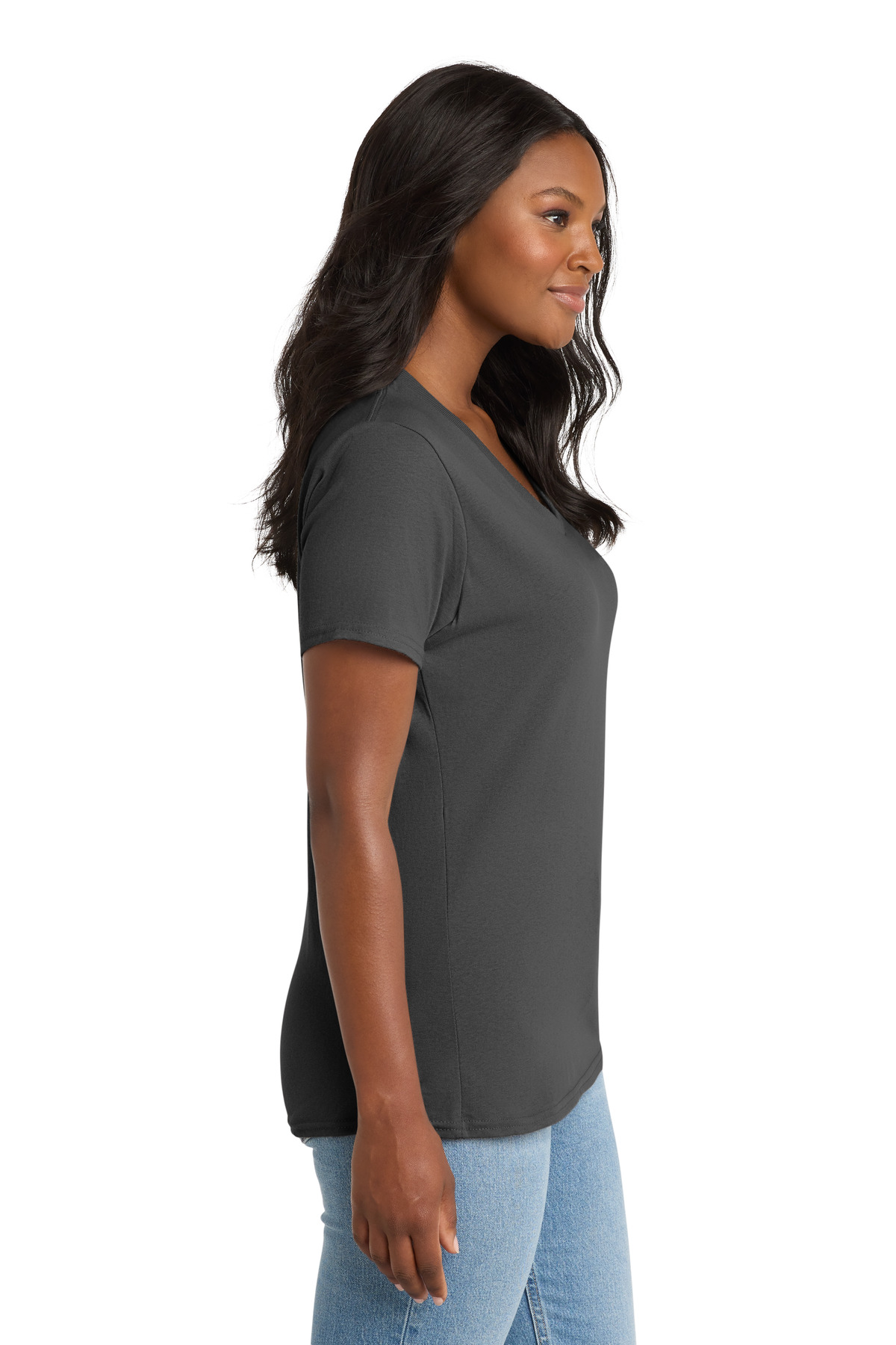 Port & Co Women's Core Cotton V-Neck Tee. LPC54V 2