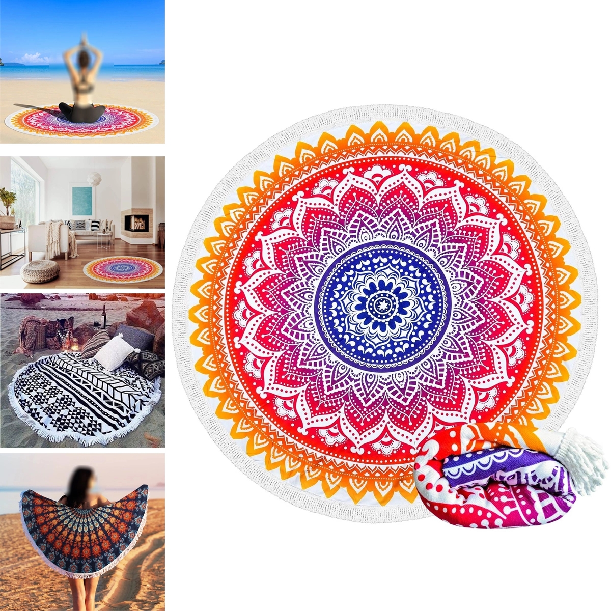 Full Color Printed Round Beach Towel 2