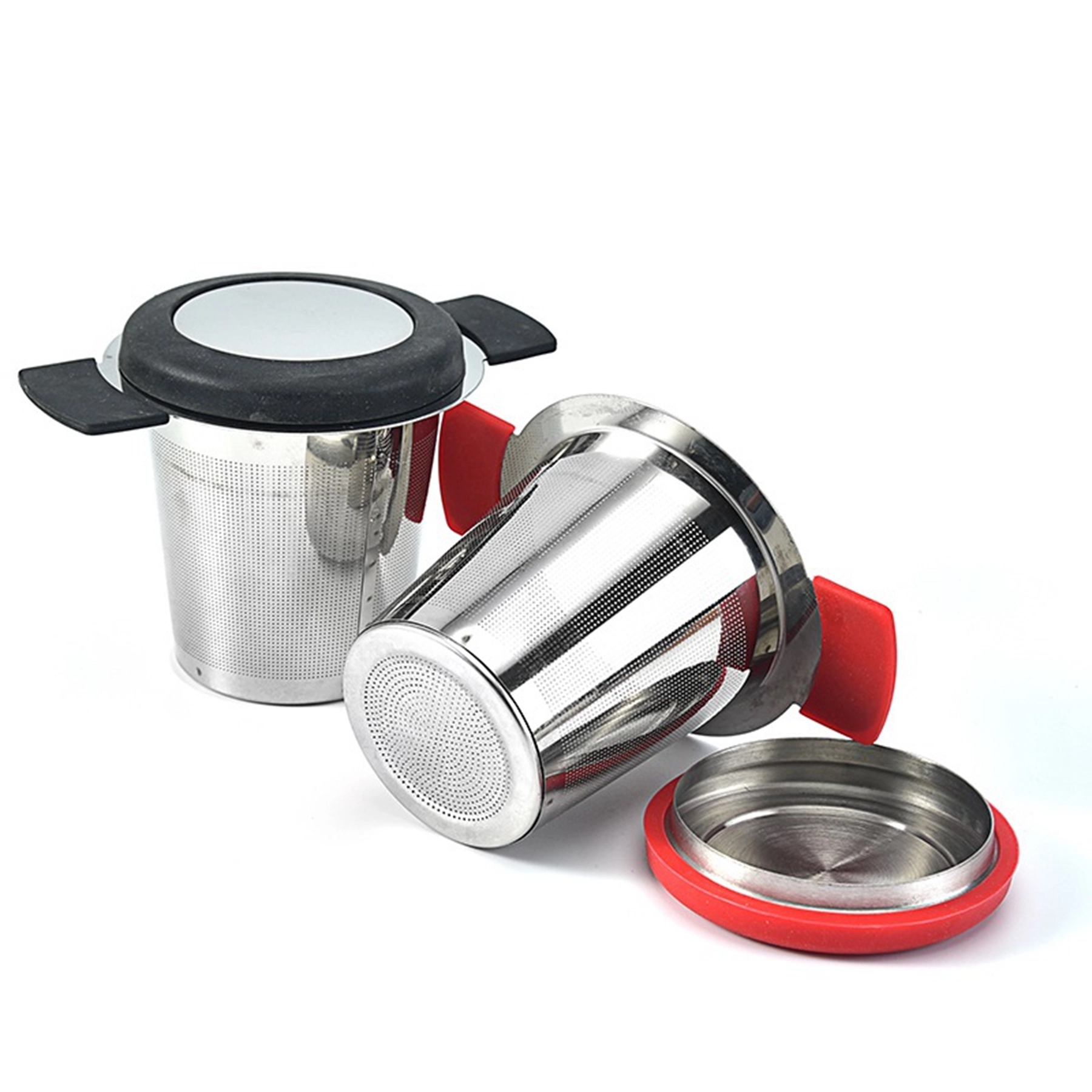 304 Stainless Steel Tea Strainer With Cover, custom kitchen gadget with logo imprint 3
