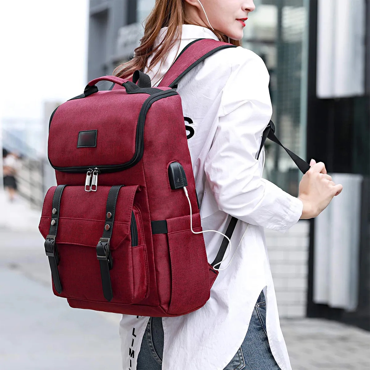 20L Waterproof Business Men'S Retro Office Laptop Backpack 10