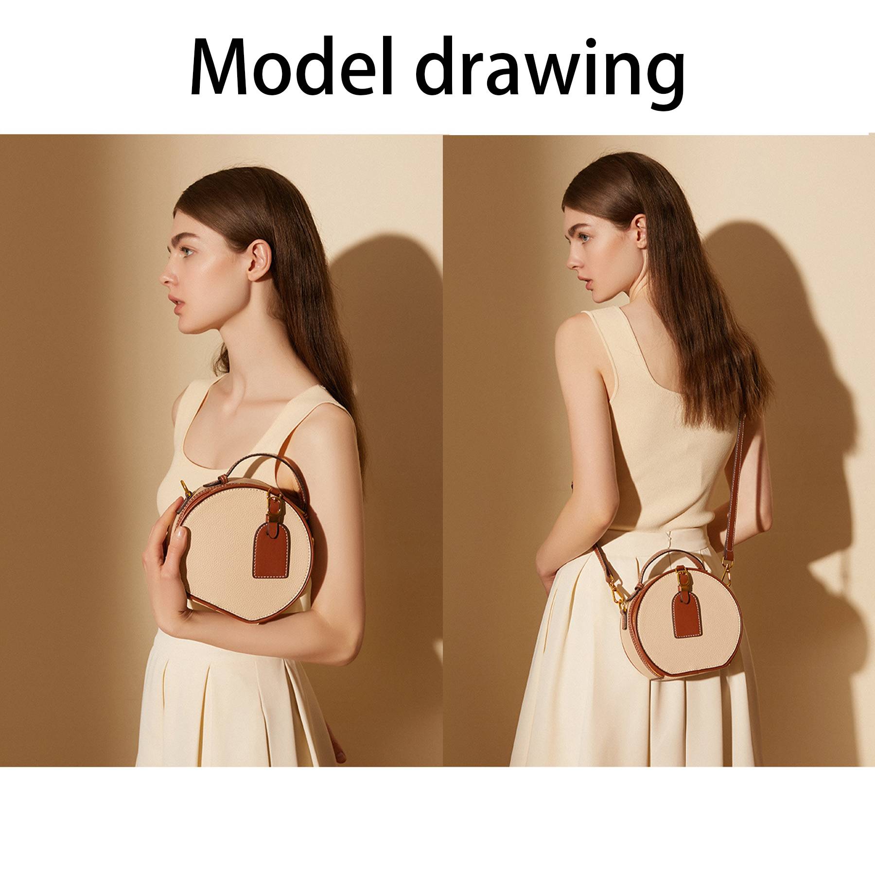 Genuine Leather Round hand-held women's Crossbody bag 5