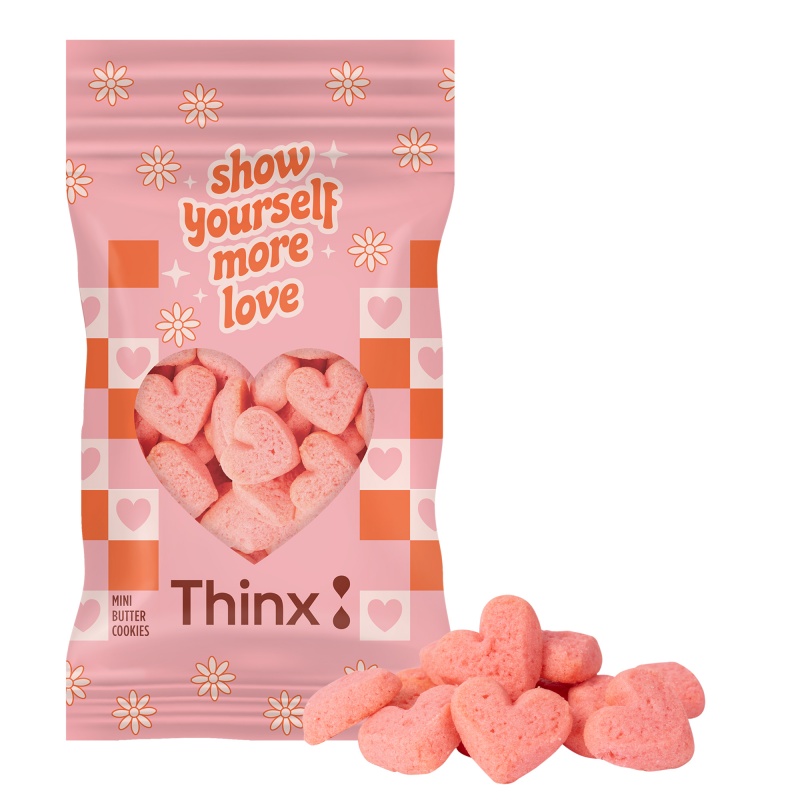 2 oz. Mini Strawberry Heart Cookies Digibag 2