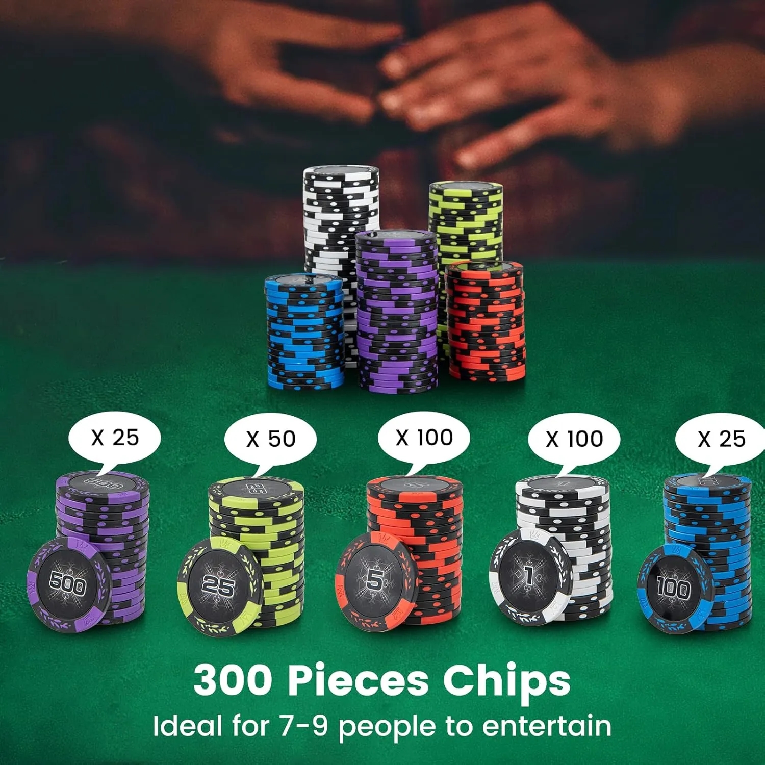 300 PCS 14 Gram Clay Poker Chips w/ Aluminum Case 7