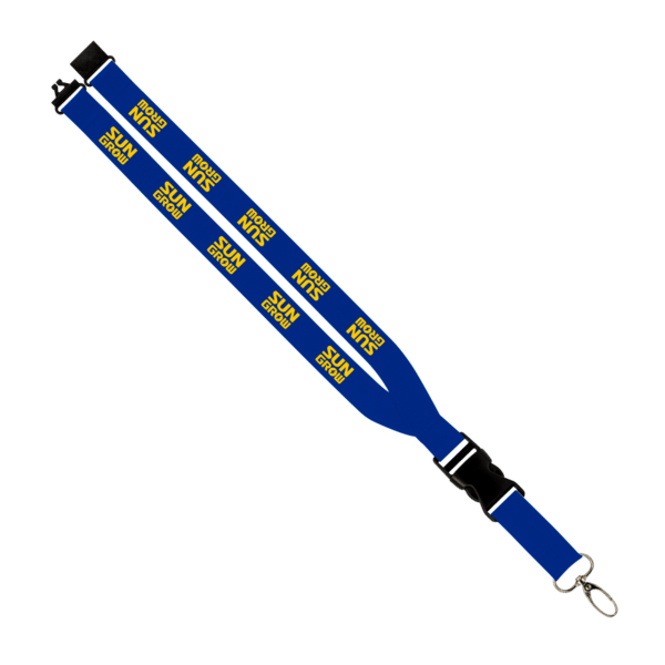 Maverick 1" Polyester Lanyard w/ Slide Buckle Release, Silver Metal Oval & Convenience Release 16