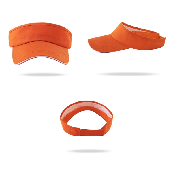 Stock Solid Color Cotton Twill Sandwich Visor 13