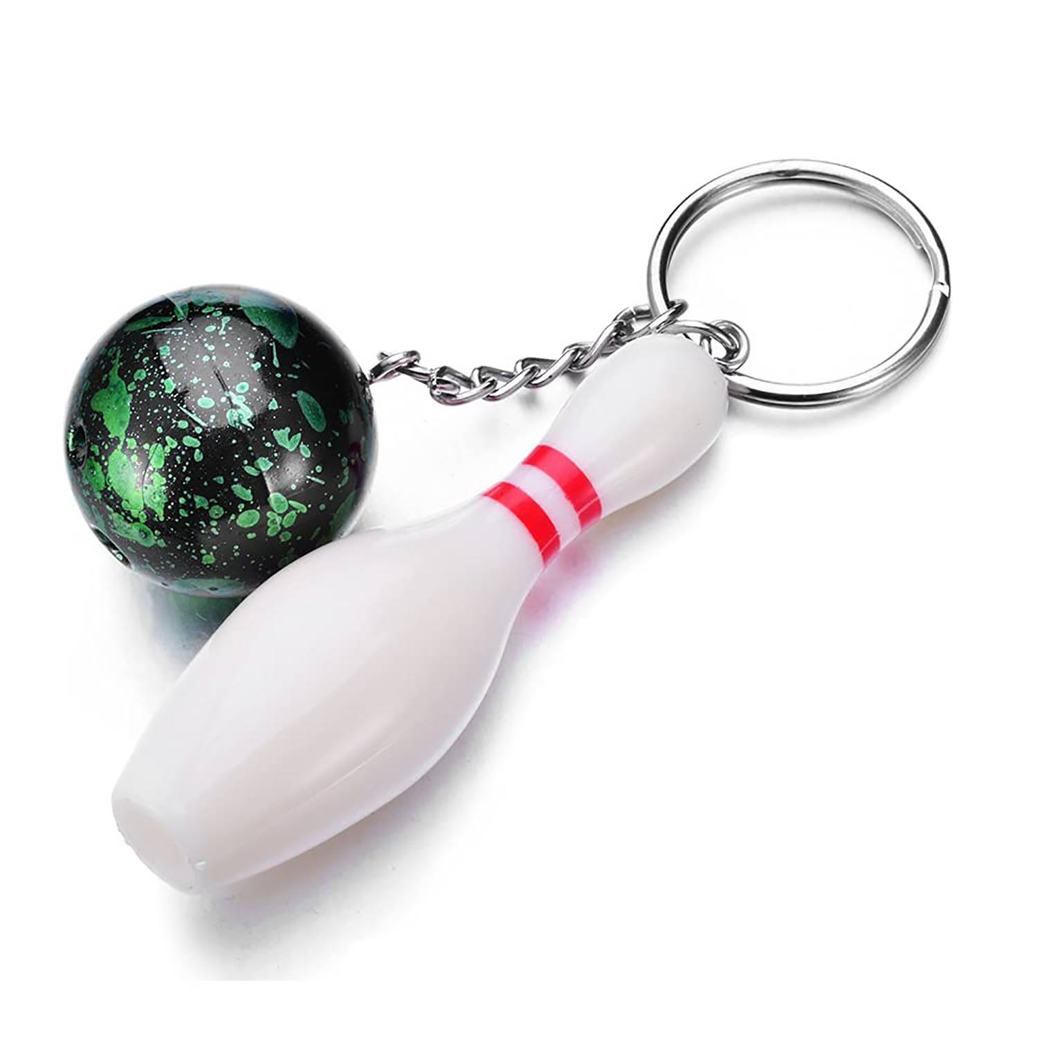Alloy Bowling Ball Keychain w/ Pin Pendant 4