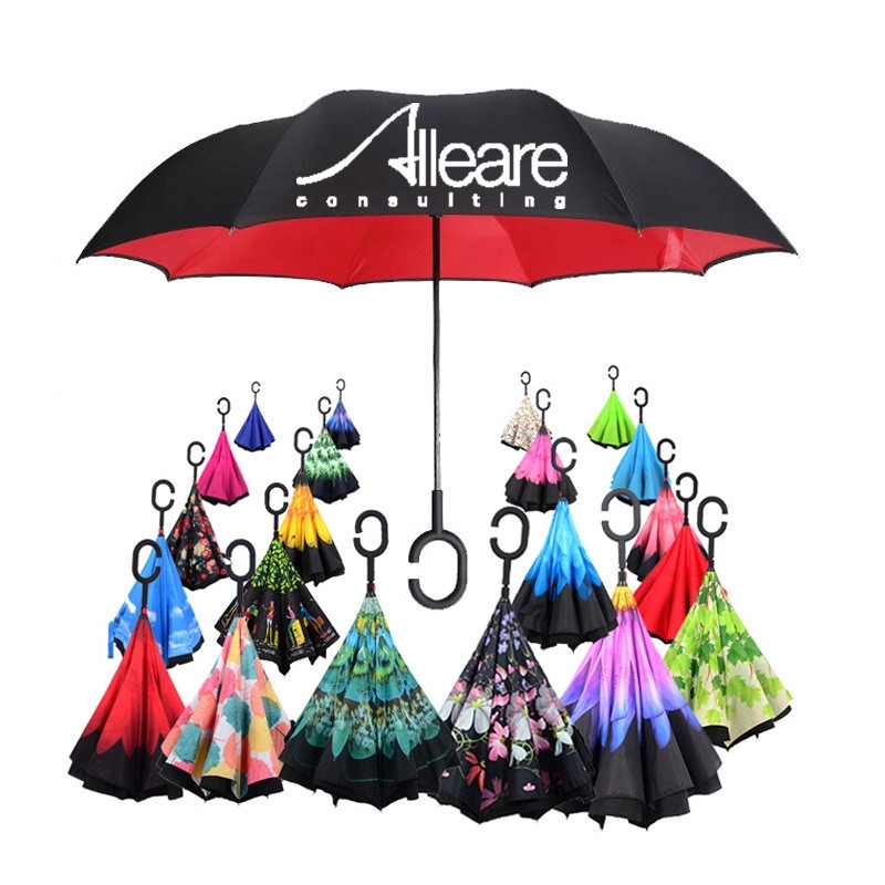 Windproof Double Layer Folding Inverted Umbrella 1