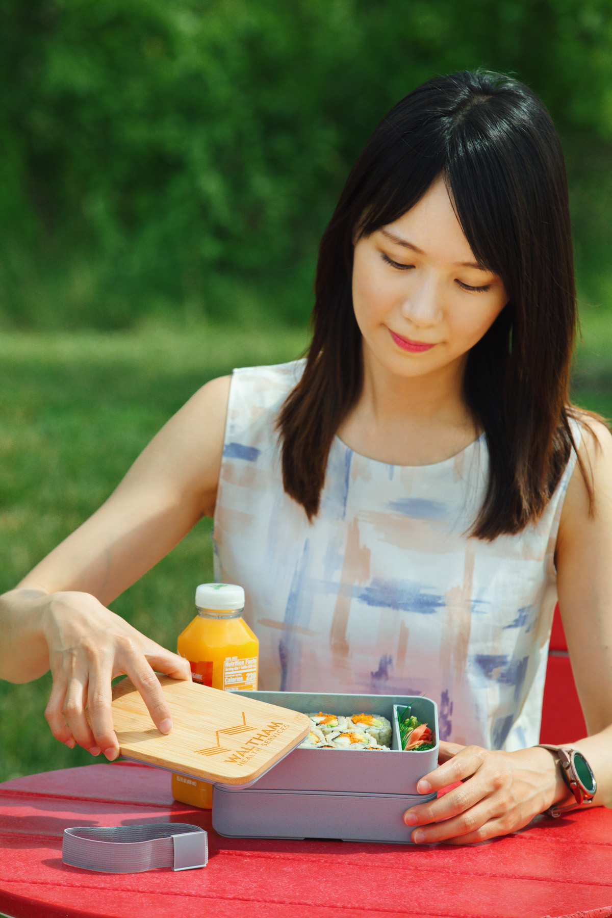 Double Decker Lunch Box with FSC® Bamboo Lid & Utensils 4