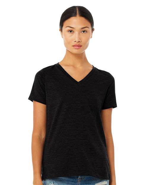 Women's Relaxed Heather CVC V-Neck Tee - 6405CVC 35