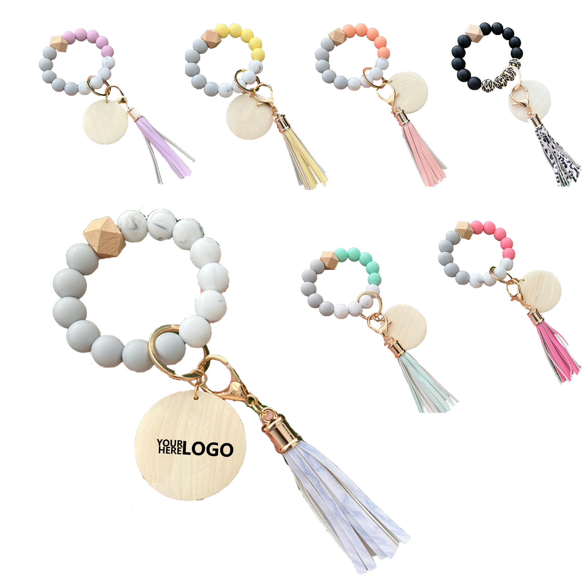 Stylish Silicone Bead Charm Bracelet 2