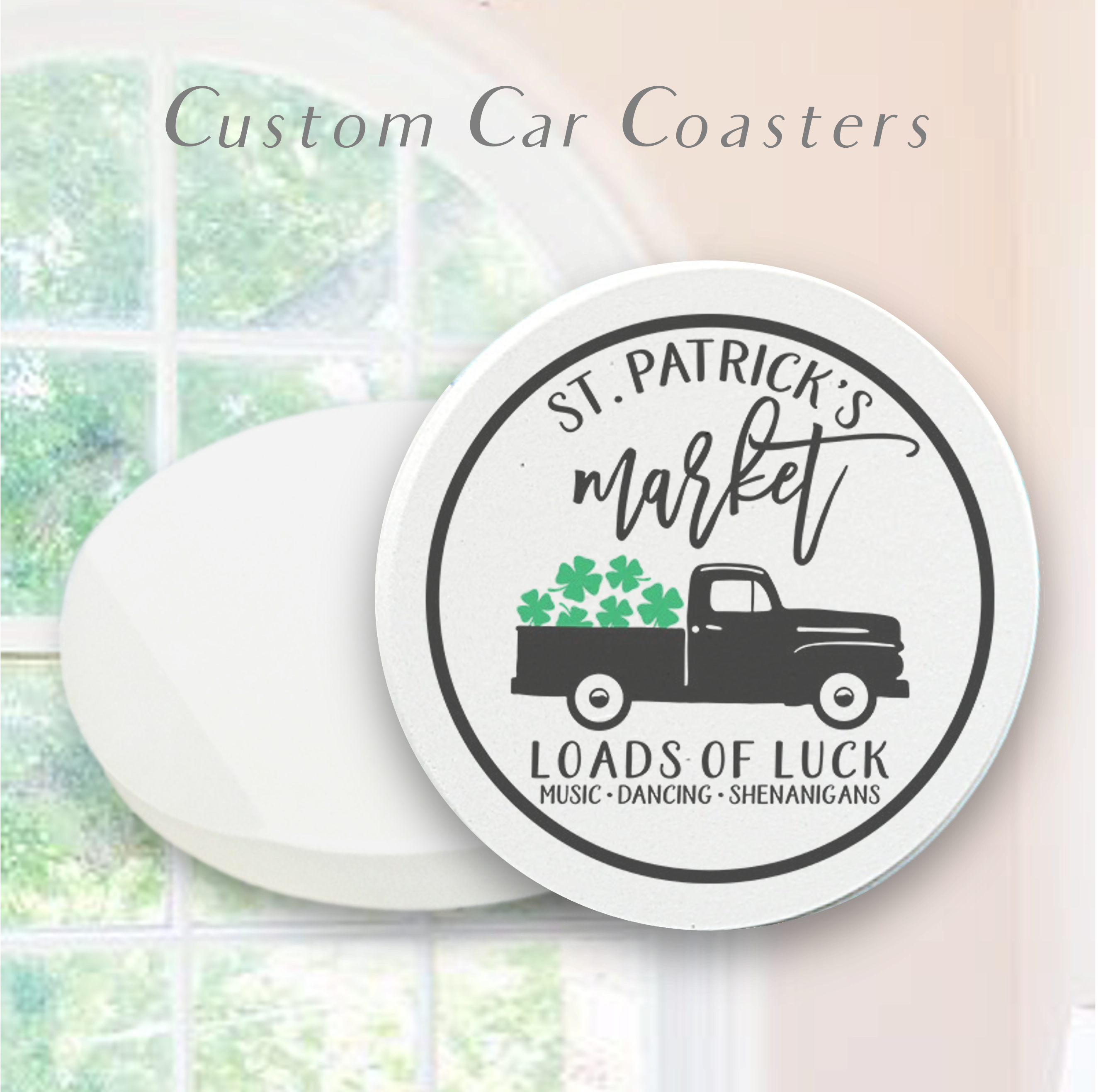 Absorbent Stone Car Coaster (2.5" Diameter) 5