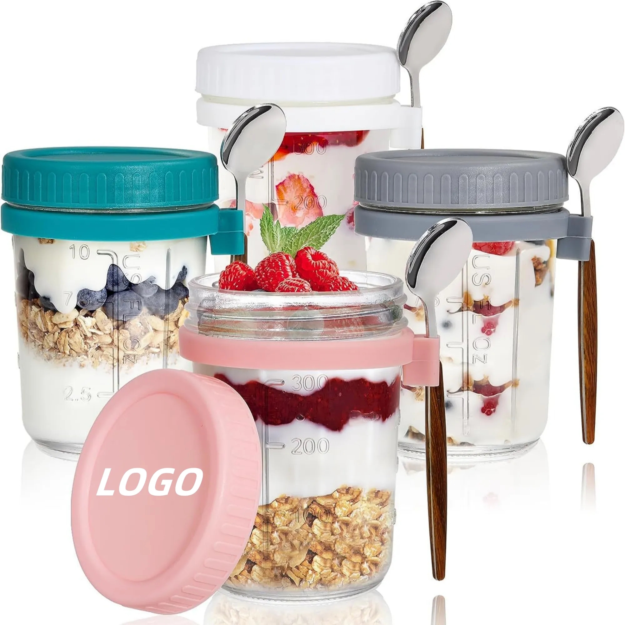 12oz Overnight Breakfast Cup With Measuring Marks And Spoon 4