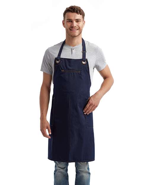Barley Contrast Stitch Recycled Bib Apron - RP121 14
