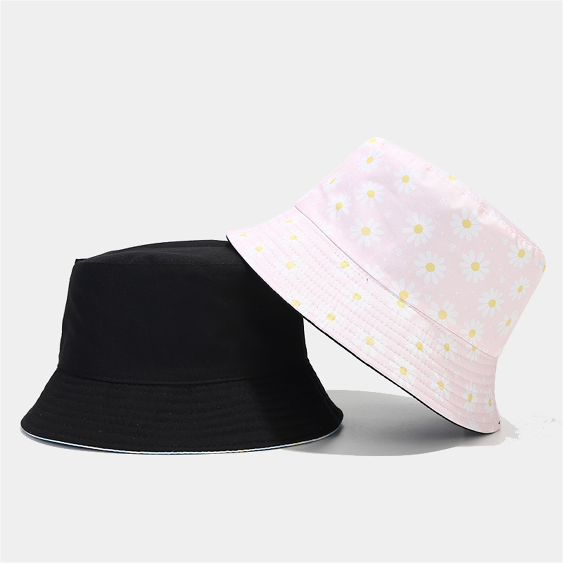 Reversible Cotton Small Flower Pattern Bucket Hat 8