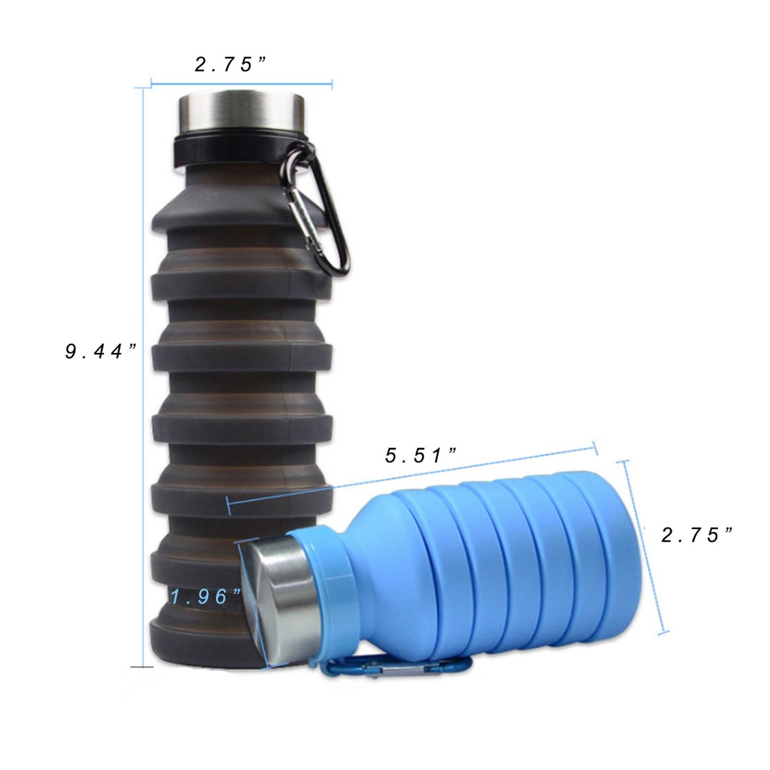 550ML/18 Oz Telescopic Silicone Water Bottle 4