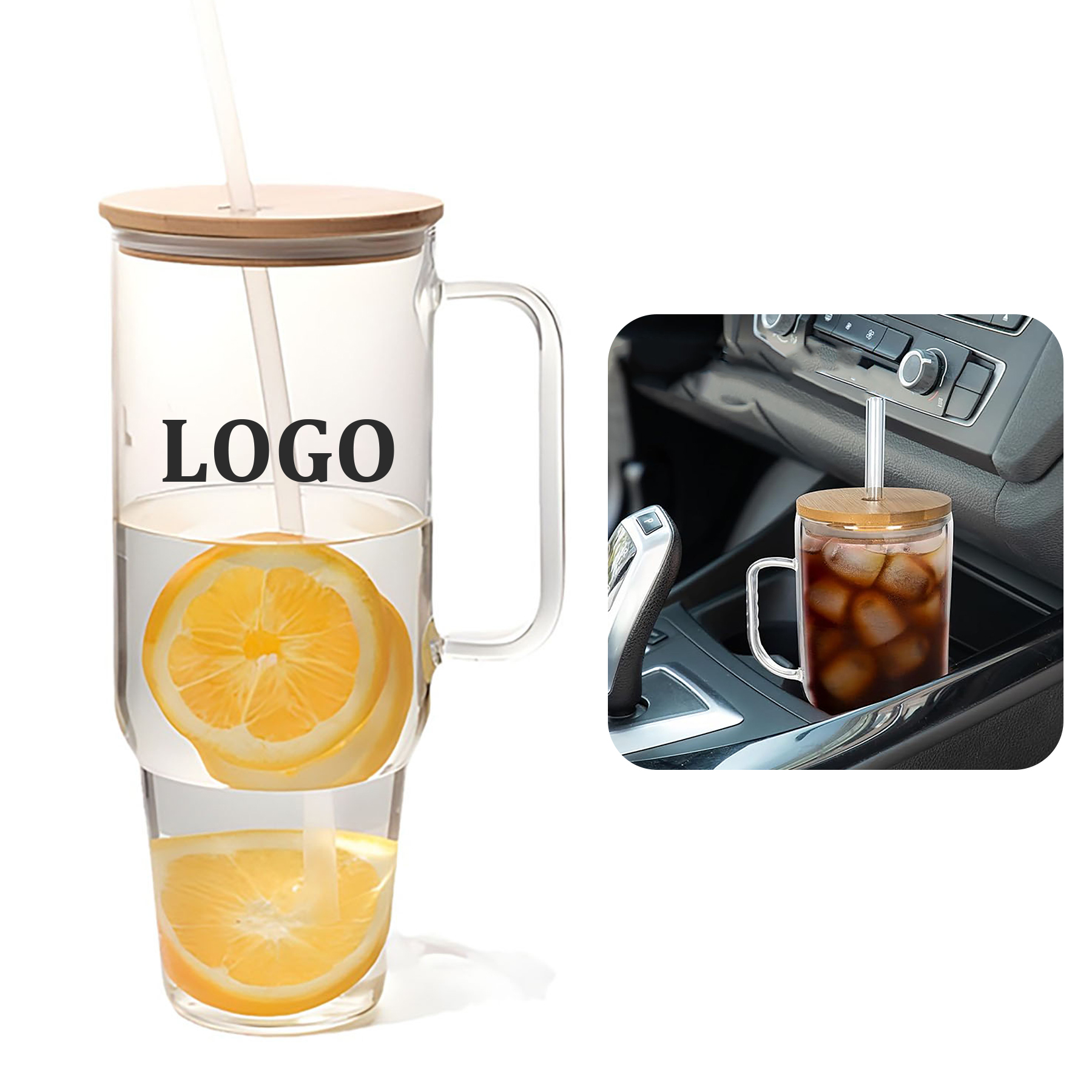 40 Oz. Glass Tumbler With Handle 2