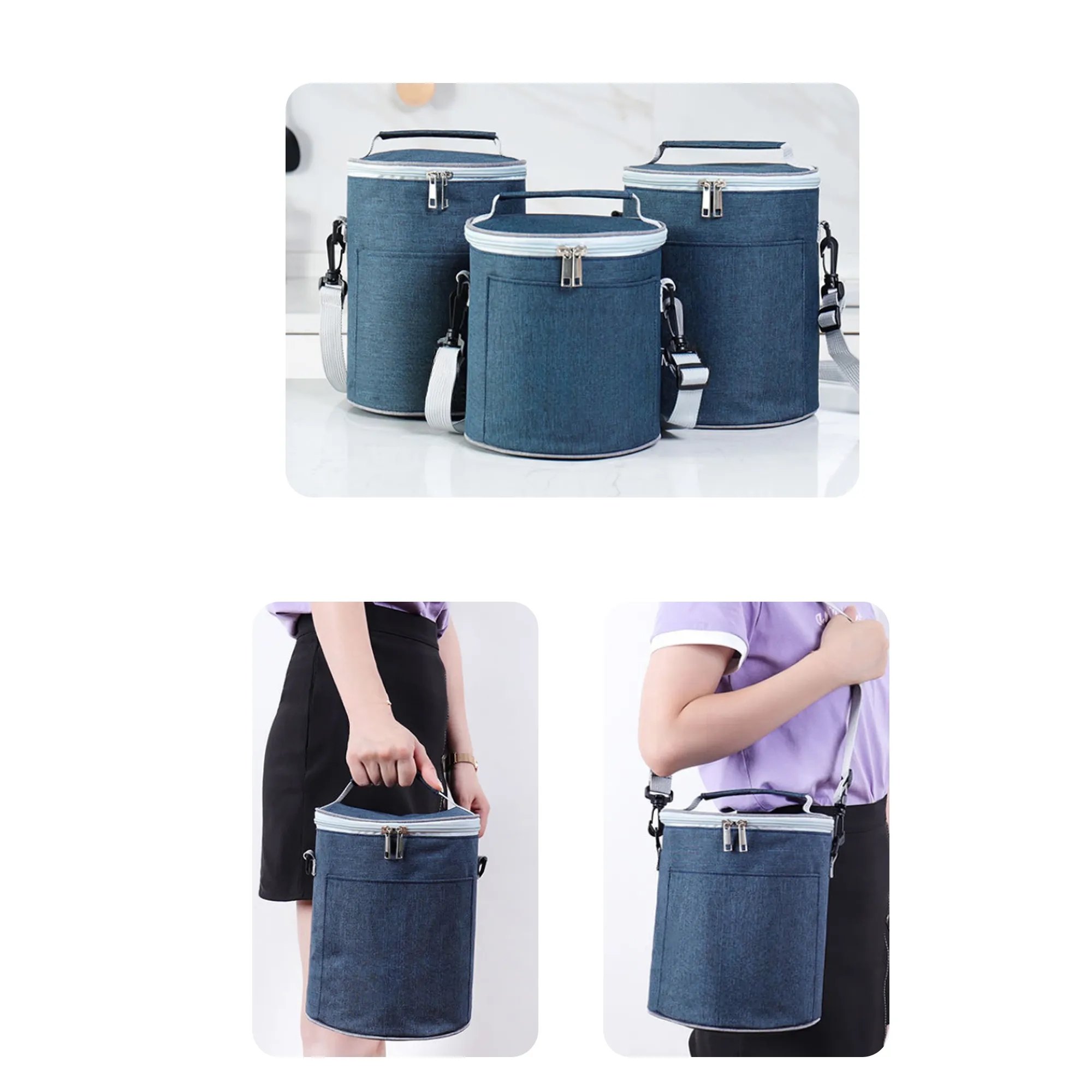 MOQ 50 PCS Cylindrical Thermal Insulated Handbag 5