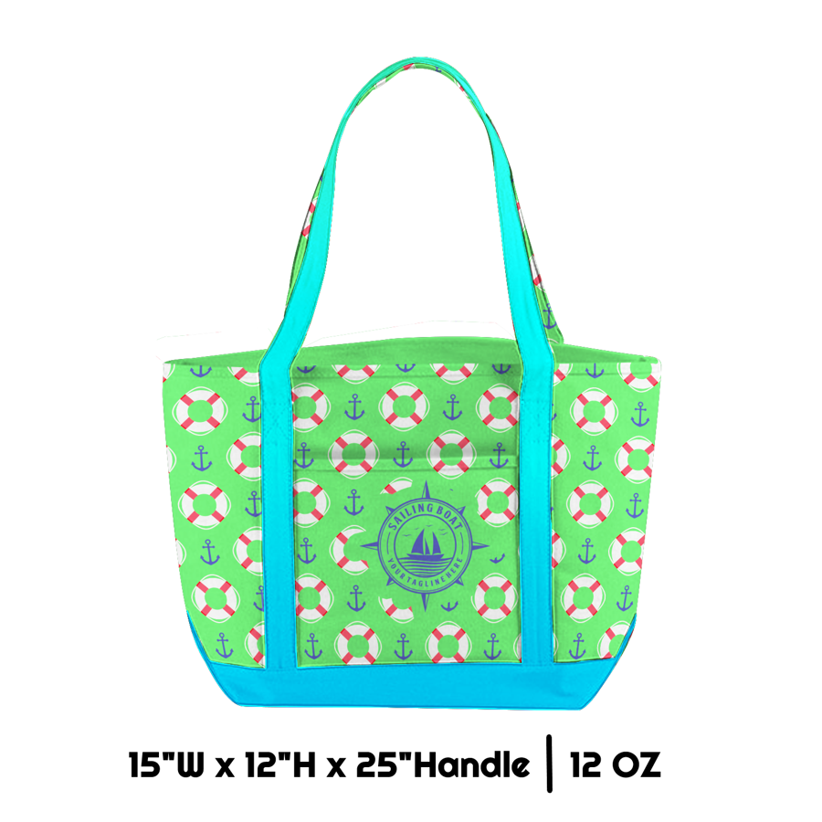 Sublimation 12 oz Poly Canvas Tote Bag - 15“Wx12"Hx25"Handle