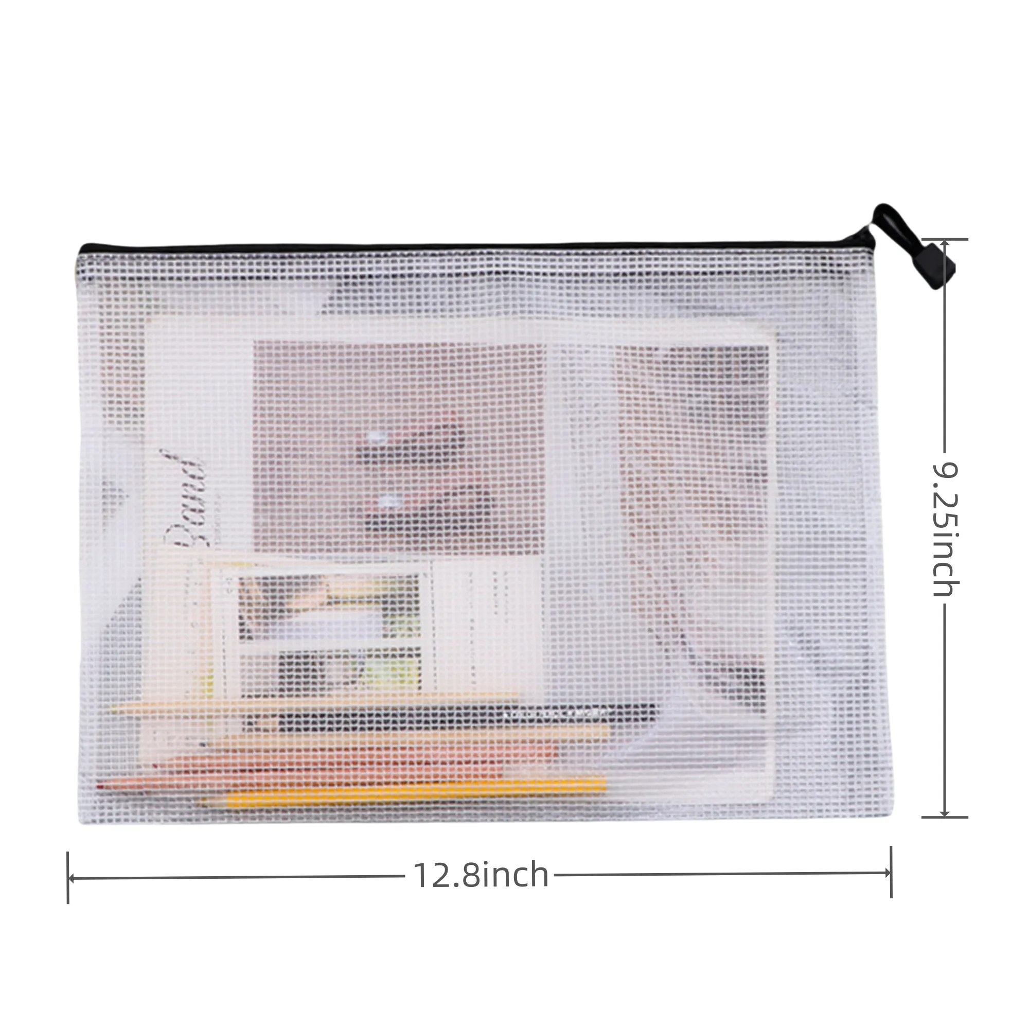 A4 Transparent Mesh Zipper Document Bag 3