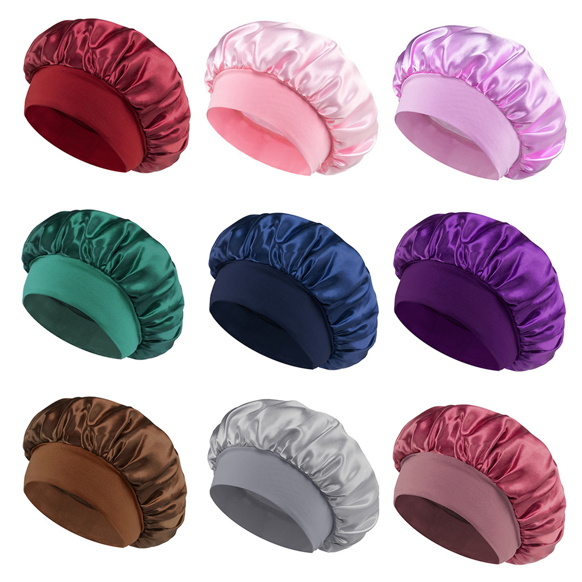 Satin wide-brimmed women's chemo cap and  sleep cap 3