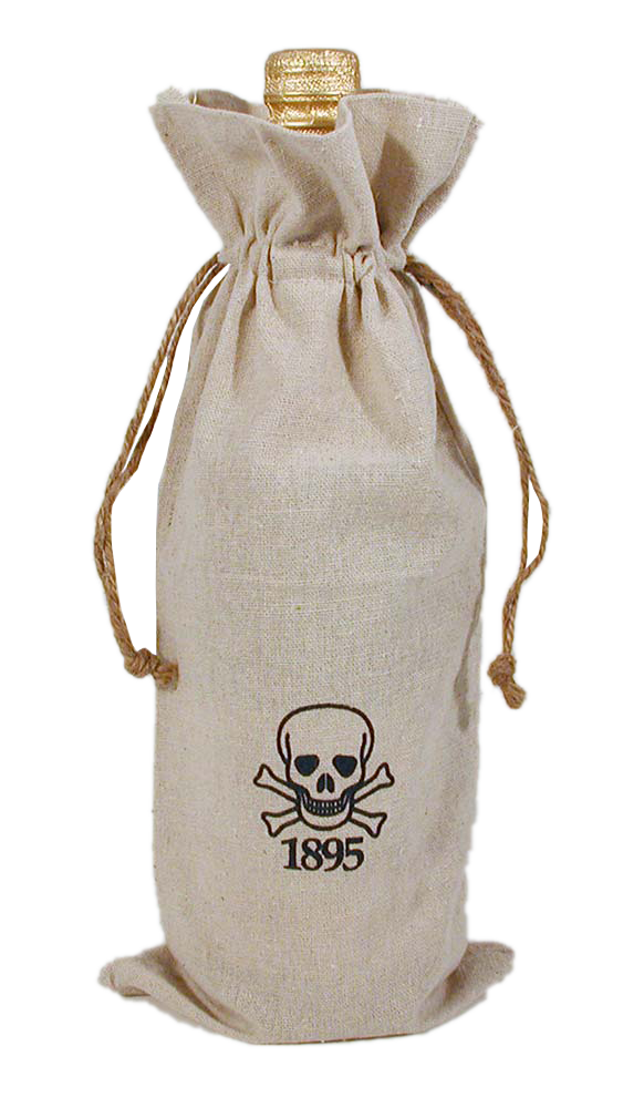 REBEL Rough 100% Natural Cotton Drawstring Wine Bag w hemp drawstring 6x14" (LINEN TEXTURE) 1