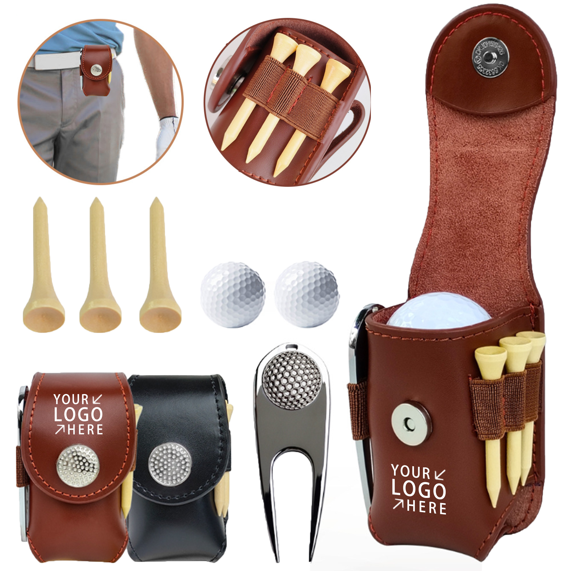 PU Leather Golf Balls Set 2