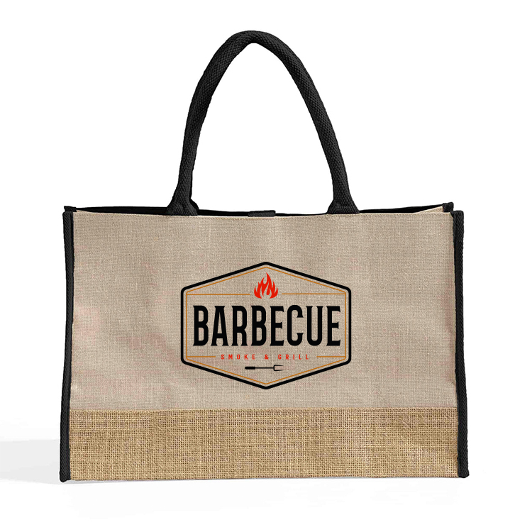 Vista Two-Tone Jute Tote Bag 11