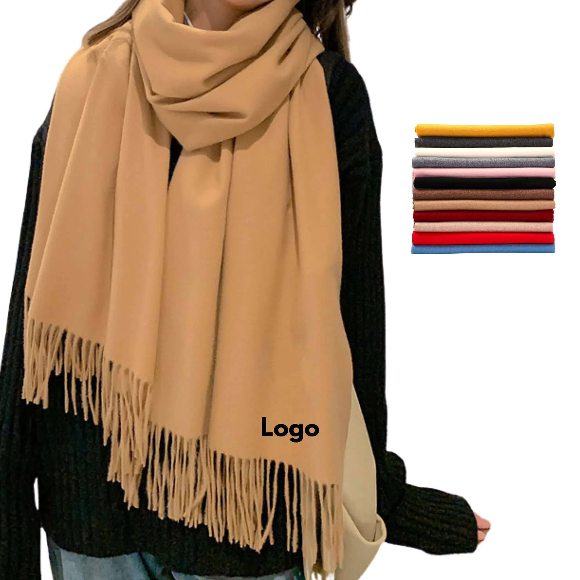 MOQ 50 Pieces Warm Faux Cashmere Scarf 1
