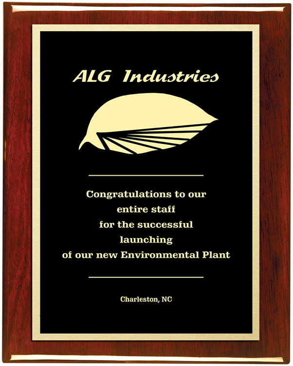 Double Plate Lasered Plaque-Piano Rosewood