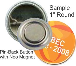 Pin-back with Neo Magnet 1 Inch Round Button 1
