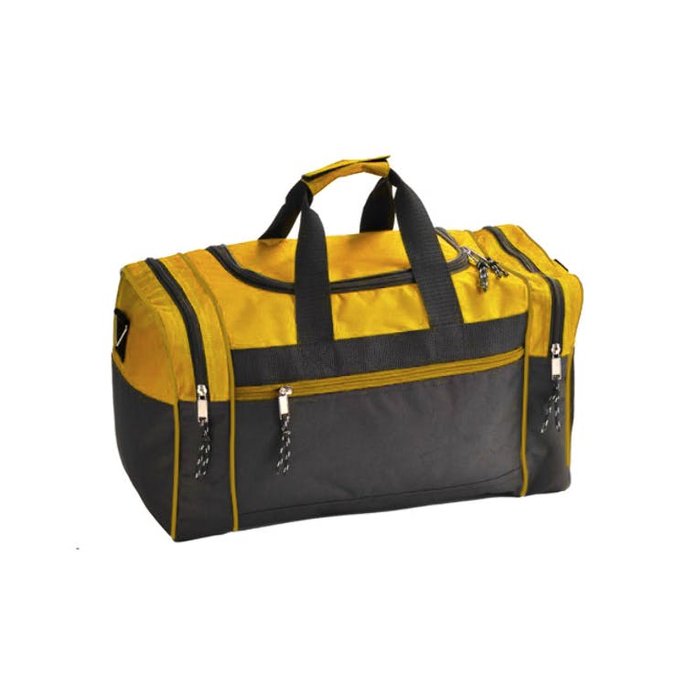 17" Poly Duffel Bags - Black with Gold 2