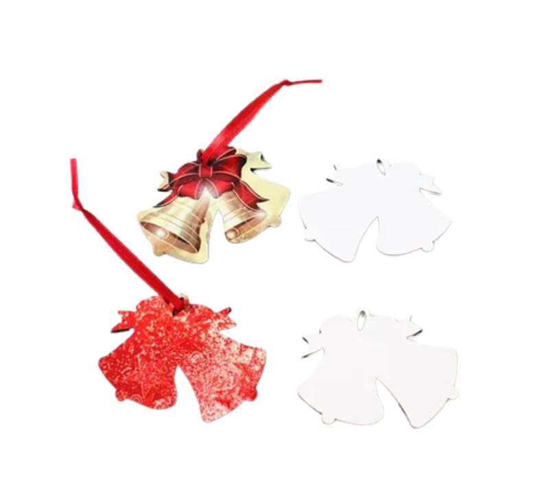 Two-Bell MDF Christmas Ornament 2