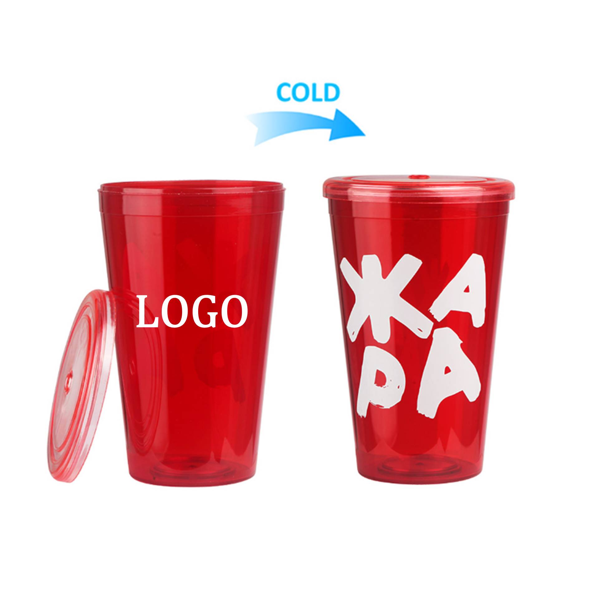 24oz Cold Color Changing Stadium Cup With Lid 2