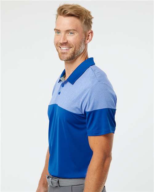 Men's Heathered 3-Stripes Colorblocked Polo - A213 33