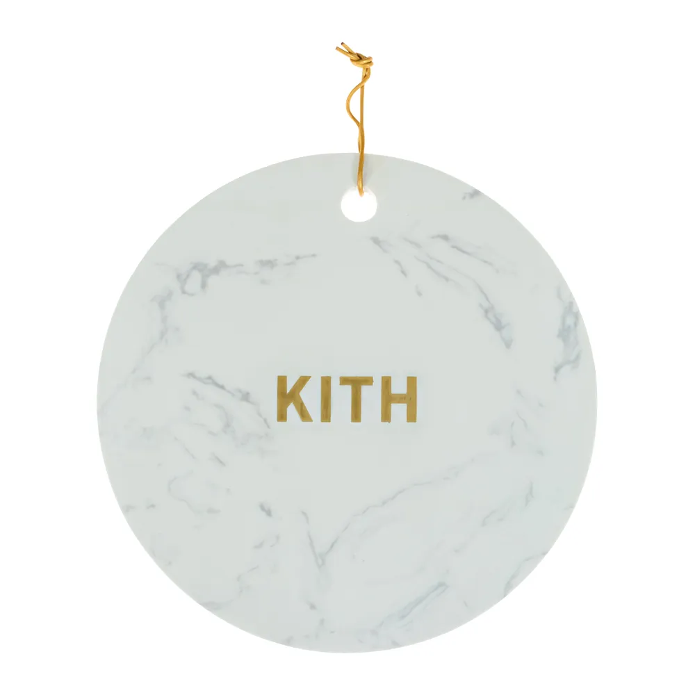 Round Marble Tray with Brass Inset Logo 3