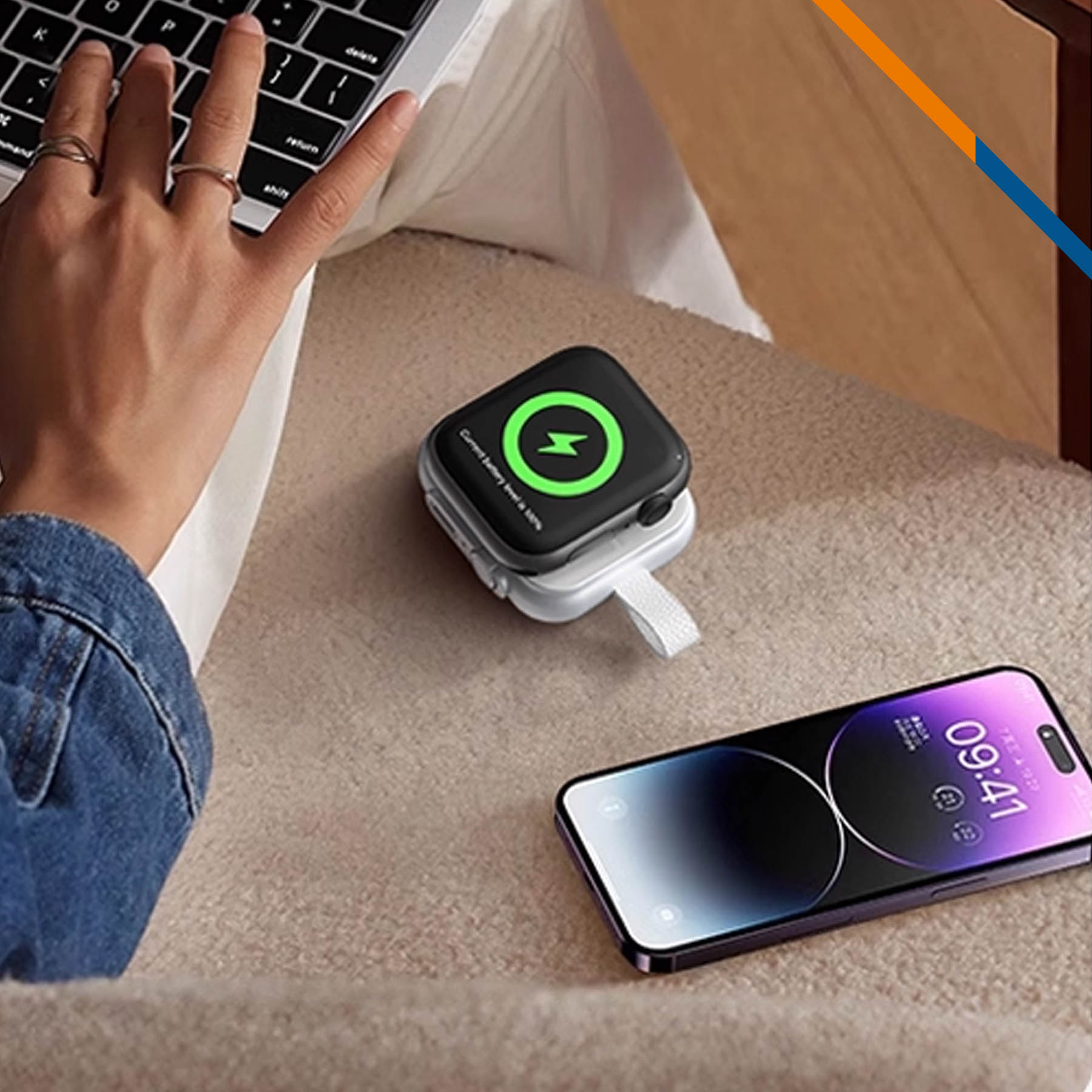 PeakLite Smart Watch Wireless Fast Charging Power Bank - 1200mAh 3