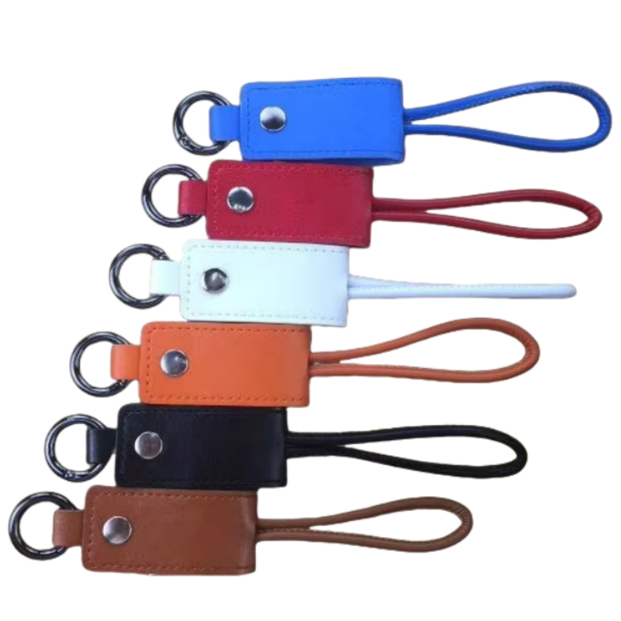 3-in-1 PU Leather Charging Cable with Keychain 8