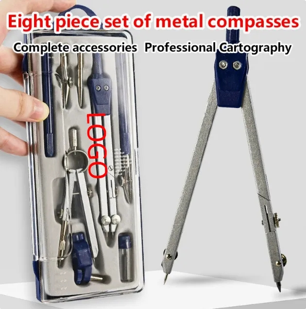 8 Piece Geometry Set for School and Office with Shatterproof Storage Box 5