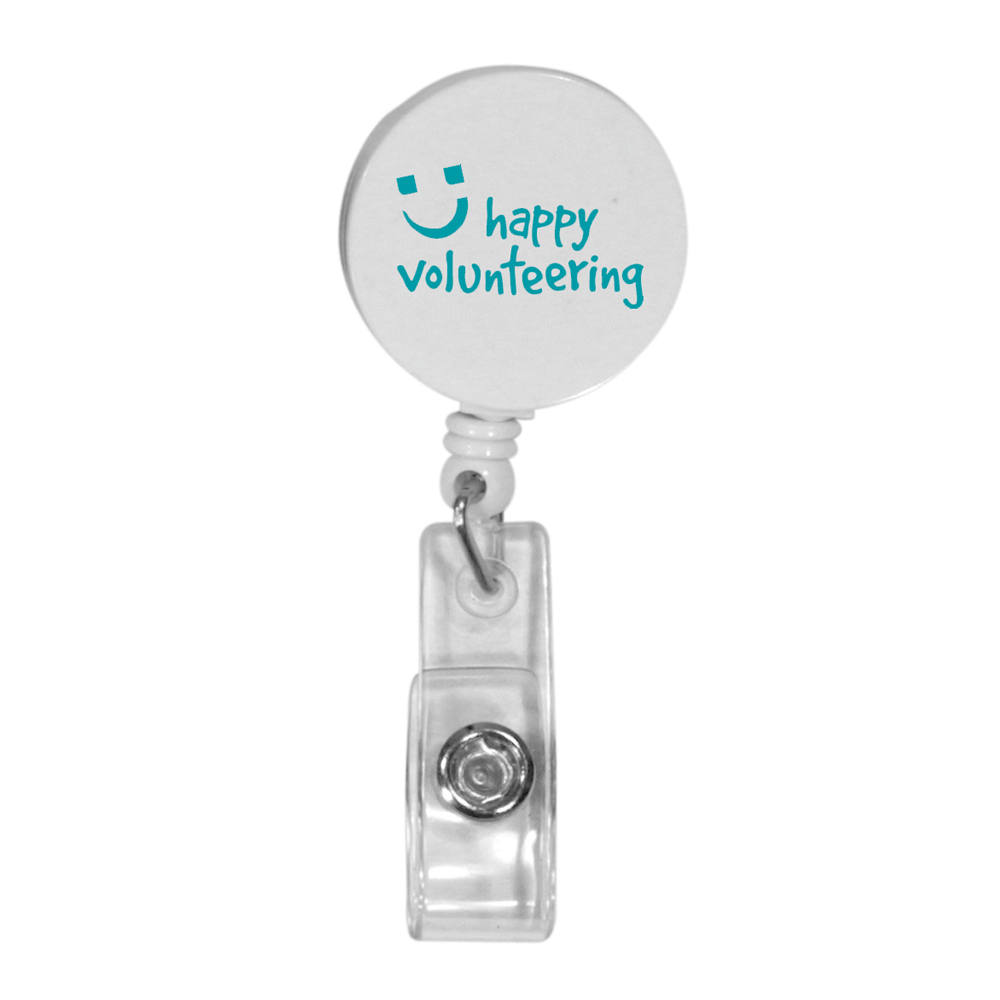 Round Retractable Badge Holder w/ Alligator Clip 1