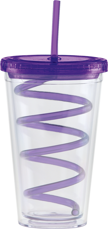 Carnival Cups Colored Curly Straw, Color Lid 8