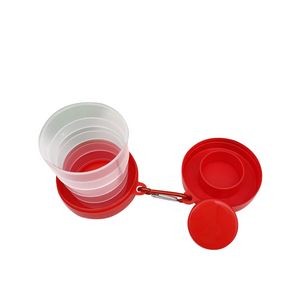 Translucent Plastic Collapsible Cup With Carabiner 1