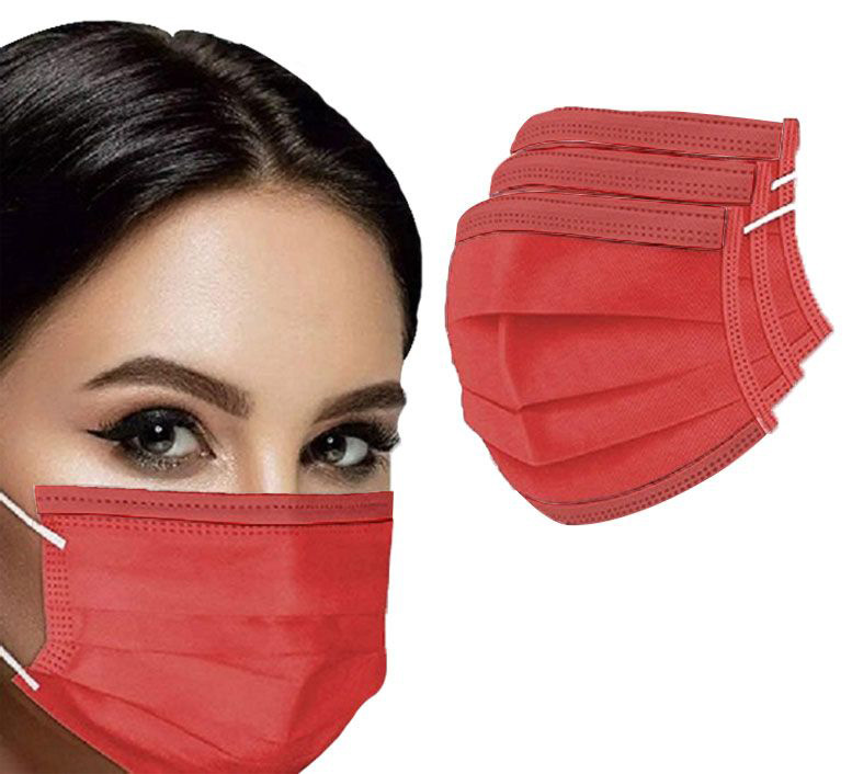 Disposable Masks In Red, Black, Pink, Gray, Blue - Printed 7