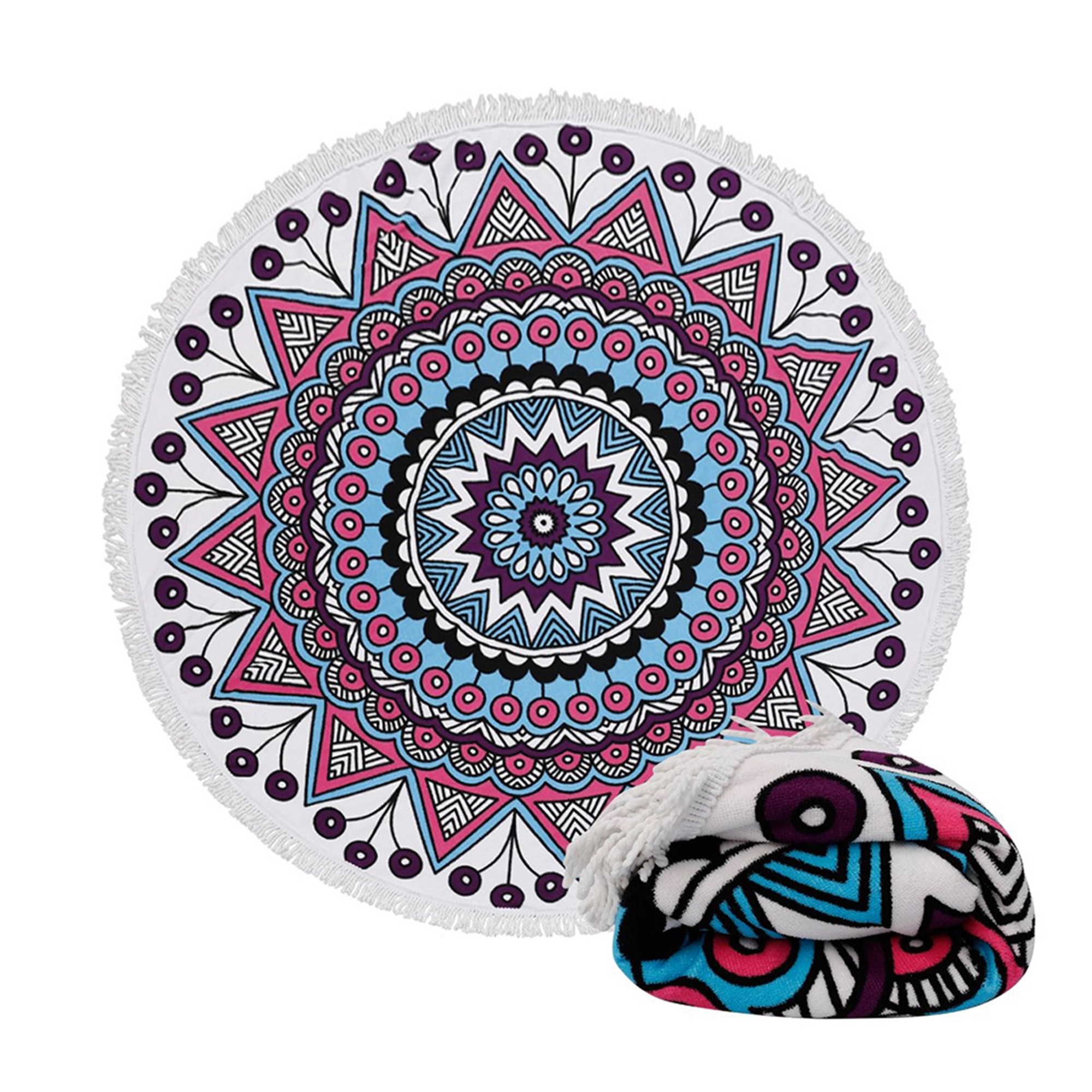 Full Color Round Microfiber Beach Towel MOQ 20pcs 3