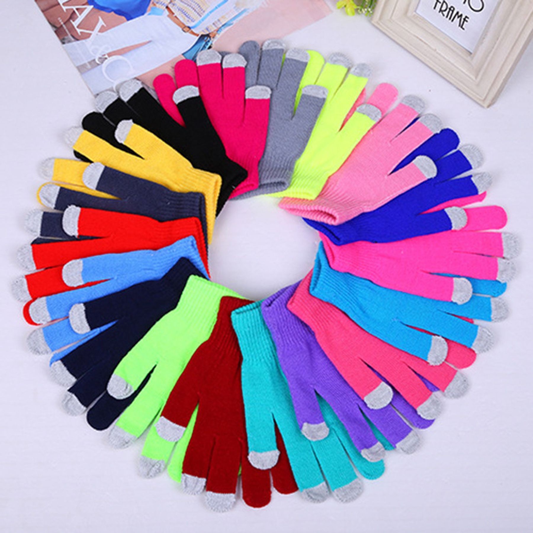 Unisex Knitted Touchscreen Gloves Stretch Texting Mittens 9