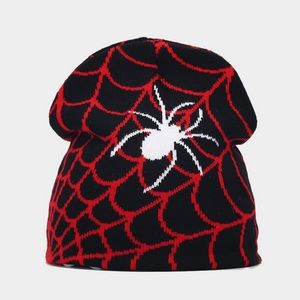 Spider Pattern Wool Acrylic Knit Hat 5