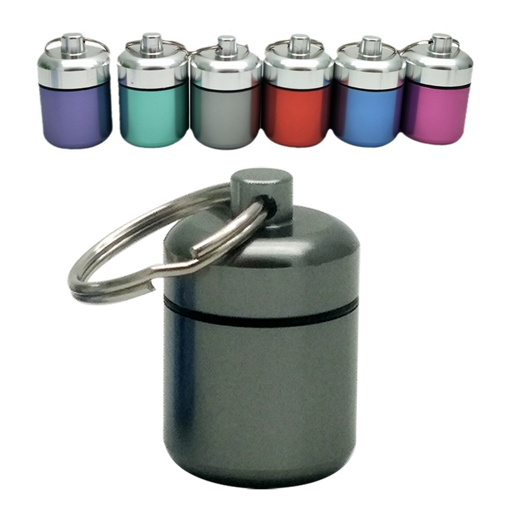 Mini Aluminum Alloy Pill Earplug Storage With Key Ring 2
